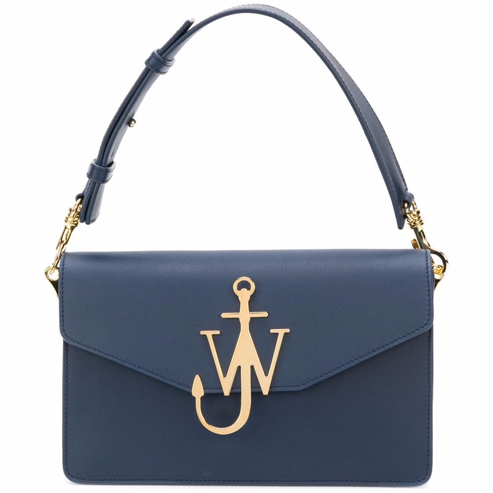 JW Anderson Navy Logo Purse with Chain